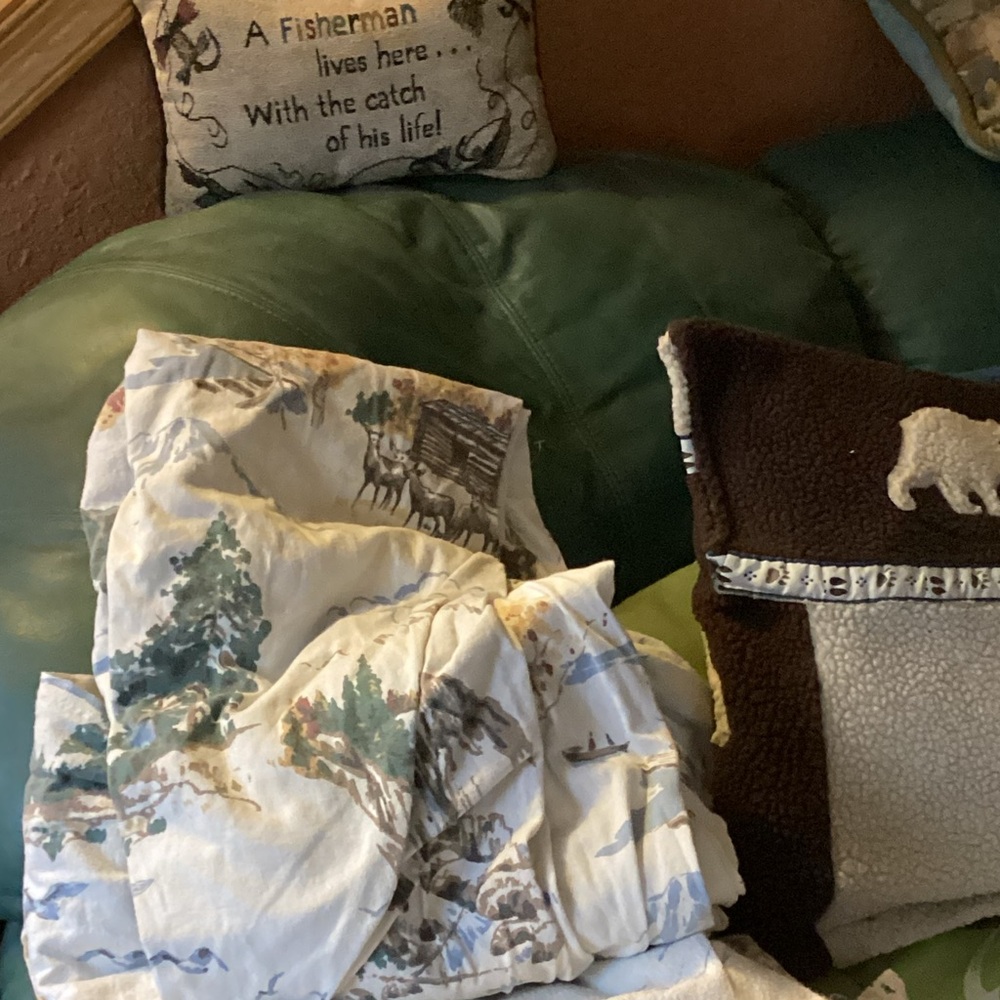 FLANNEL SHEET  Big Buck 🦌Doe Grizzly  Canoe 🛶 Fish 🎣  West Point Stevens NPLVC